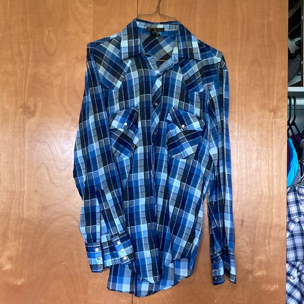 Men’s Plainsman Long Sleeve Western Shirt - 15.5/34-35